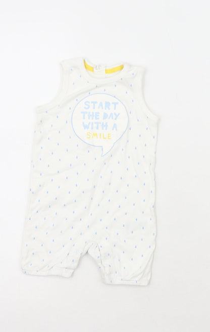 H&M Baby White  100% Cotton Babygrow One-Piece Size 3-6 Months   - Start the day with a smile