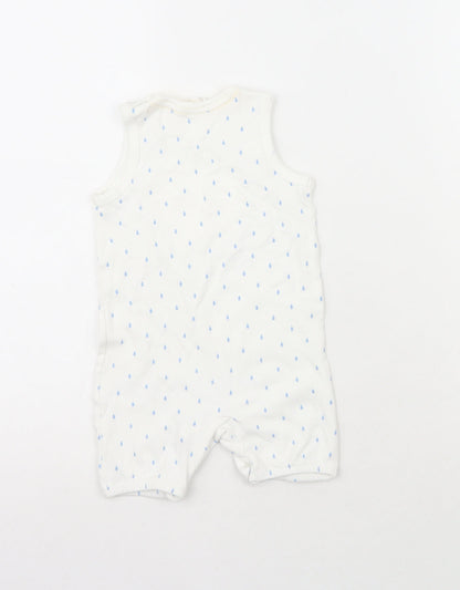 H&M Baby White  100% Cotton Babygrow One-Piece Size 3-6 Months   - Start the day with a smile