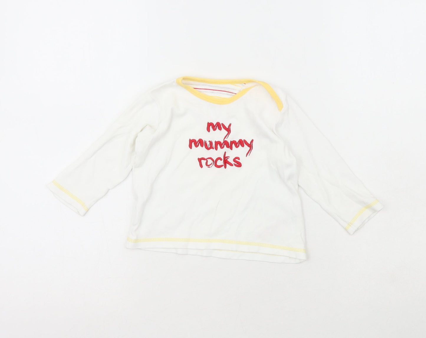 Preworn Girls White  100% Cotton Basic T-Shirt Size 9-12 Months Crew Neck  - My Mummy Rocks