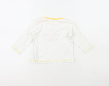 Preworn Girls White  100% Cotton Basic T-Shirt Size 9-12 Months Crew Neck  - My Mummy Rocks