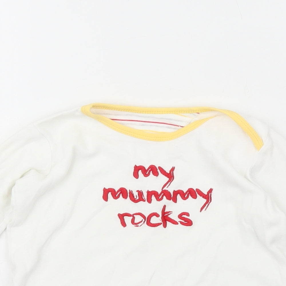 Preworn Girls White  100% Cotton Basic T-Shirt Size 9-12 Months Crew Neck  - My Mummy Rocks