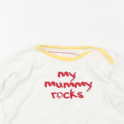 Preworn Girls White  100% Cotton Basic T-Shirt Size 9-12 Months Crew Neck  - My Mummy Rocks
