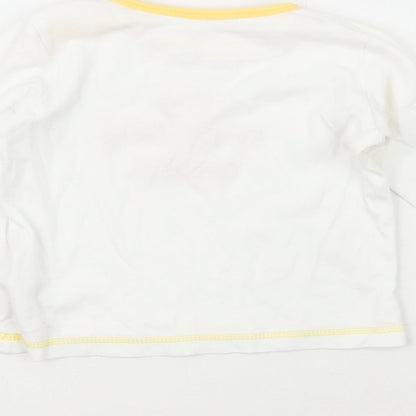 Preworn Girls White  100% Cotton Basic T-Shirt Size 9-12 Months Crew Neck  - My Mummy Rocks