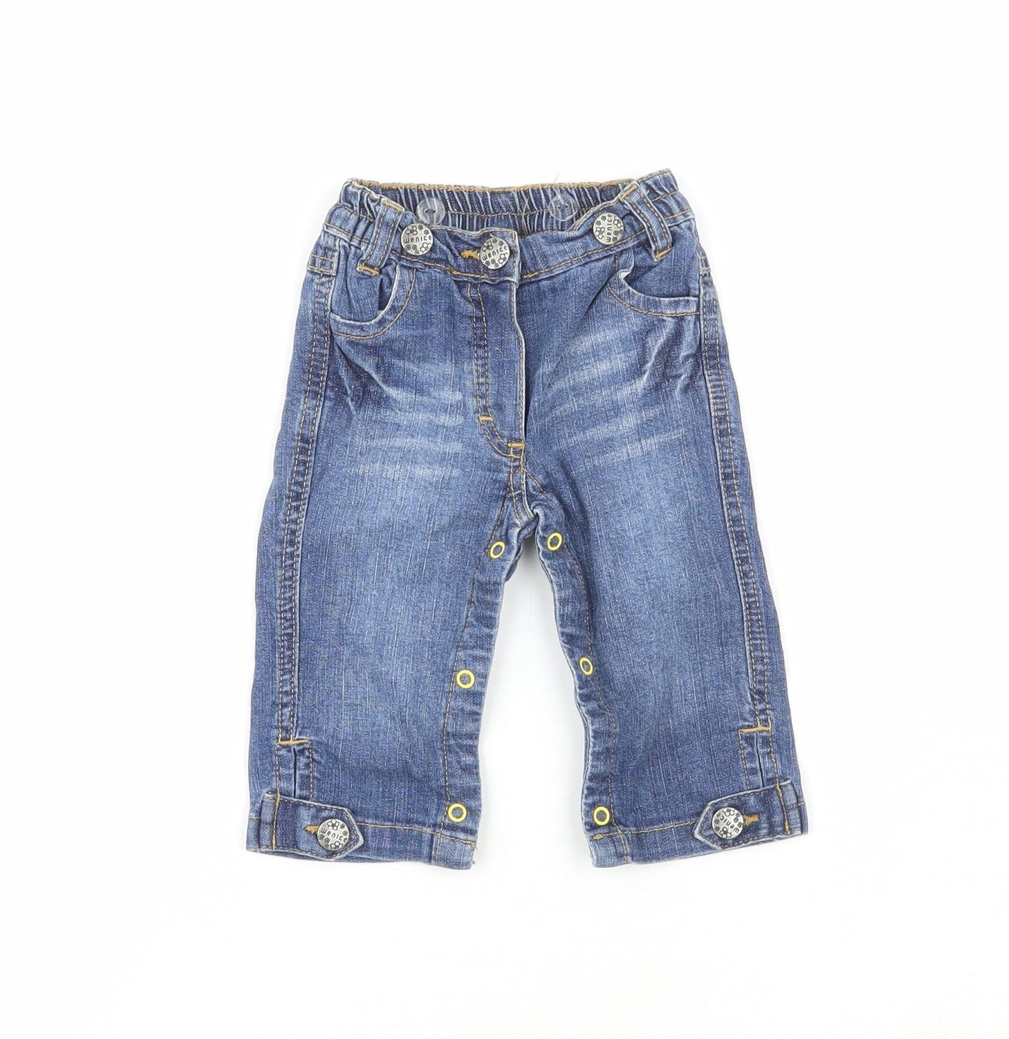 Wenice Boys Blue  100% Cotton Pedal Pusher Jeans Size 18-24 Months