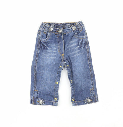 Wenice Boys Blue  100% Cotton Pedal Pusher Jeans Size 18-24 Months