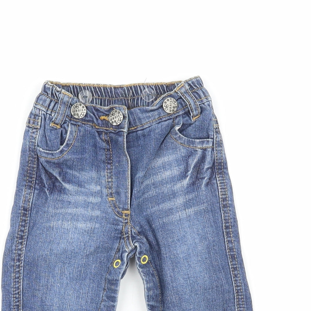 Wenice Boys Blue  100% Cotton Pedal Pusher Jeans Size 18-24 Months