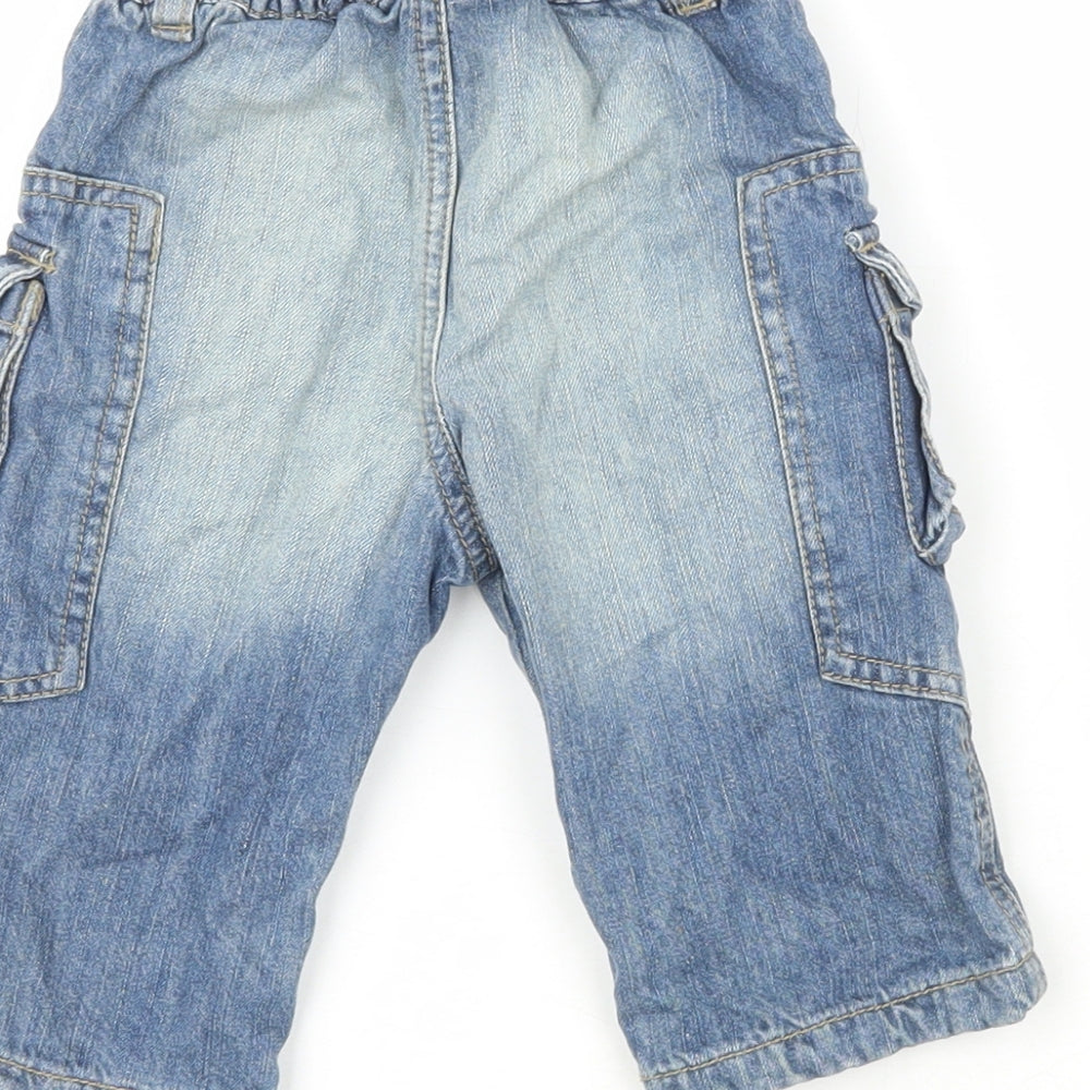 Bam Bib el Boys Blue  100% Cotton Pedal Pusher Jeans Size 6-9 Months   - London