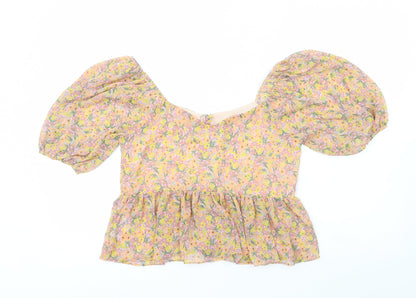 Womens UK Size 14 New Look Multicoloured Basic Blouse
