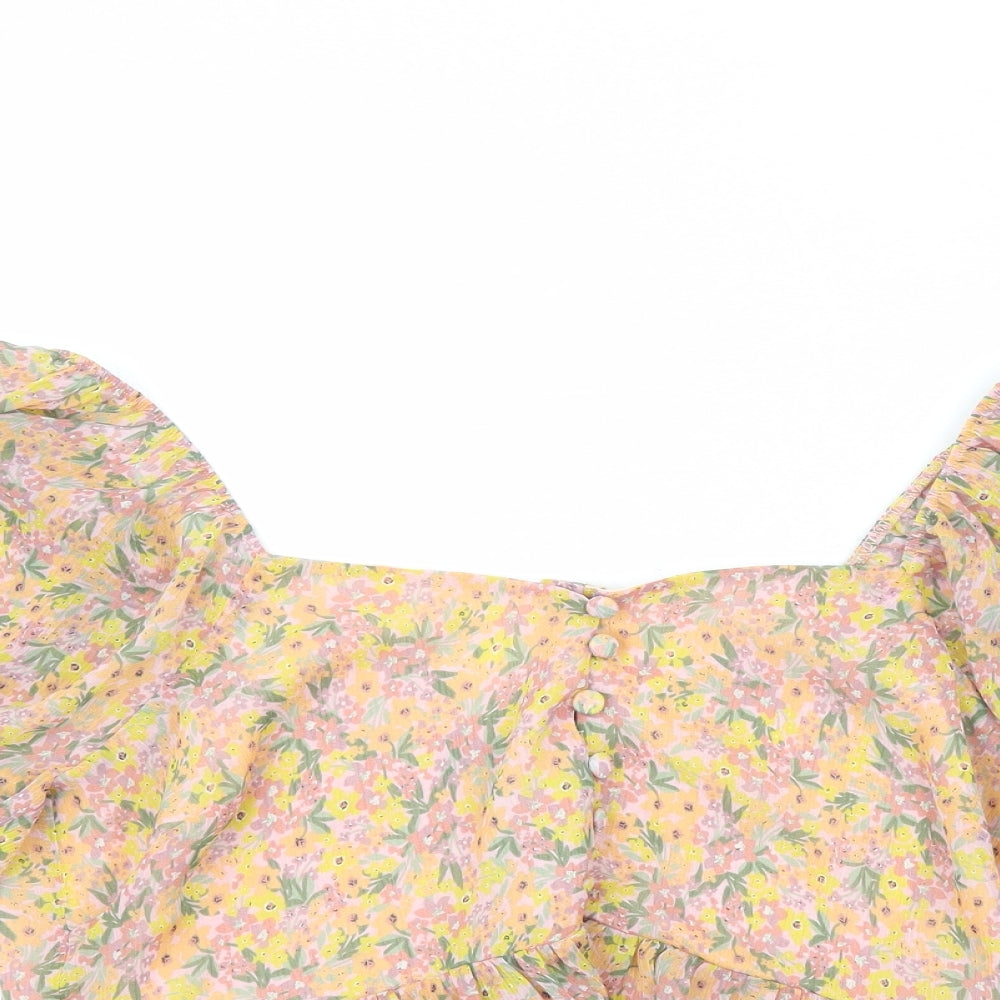 Womens UK Size 14 New Look Multicoloured Basic Blouse