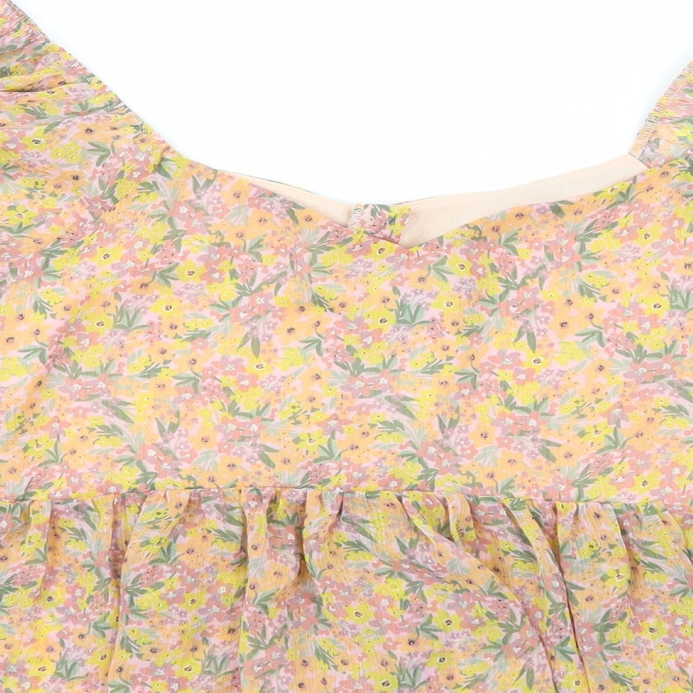 Womens UK Size 14 New Look Multicoloured Basic Blouse