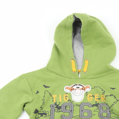 Disney Boys Green  Cotton Pullover Hoodie Size 5-6 Years   - Tiger 1968