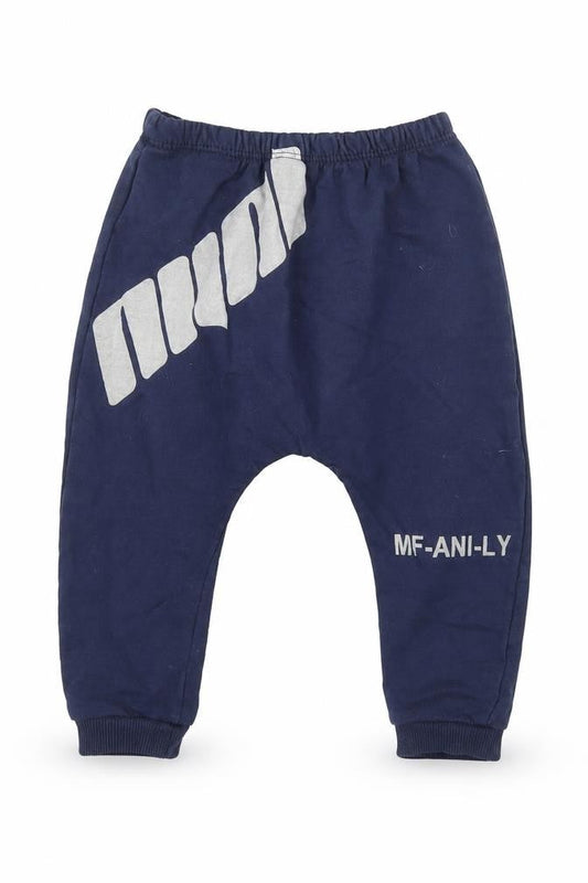 Anilco Boys Blue  100% Cotton Jogger Leggings Size 18 Months   - MF-ANI-LY