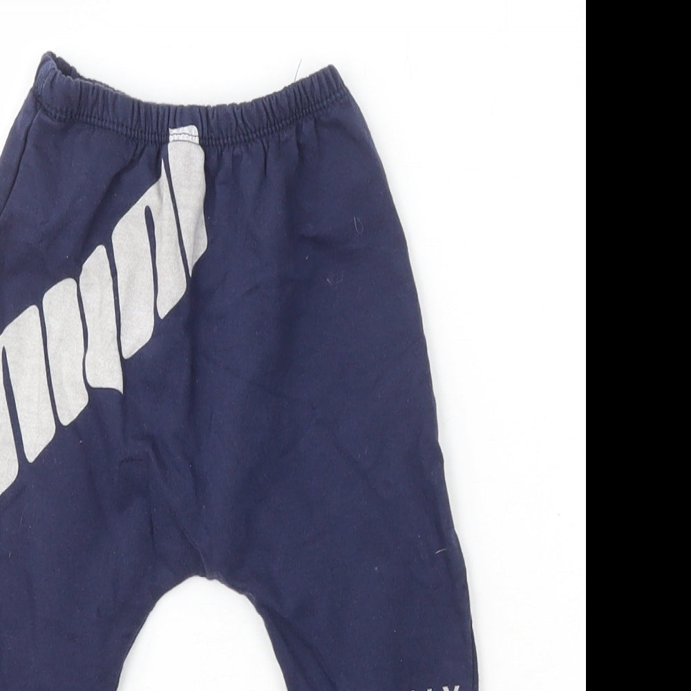 Anilco Boys Blue  100% Cotton Jogger Leggings Size 18 Months   - MF-ANI-LY