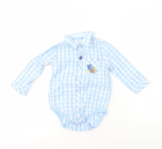 Ergee Boys Blue Plaid 100% Cotton Babygrow One-Piece Size 12-18 Months