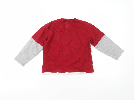 Preworn Boys Multicoloured Crew Neck 100% Cotton Pullover Jumper Size 3 Years - Pub Game Dartboard