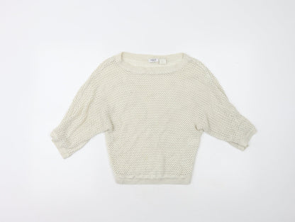 Womens UK Size XS Redoute Ivory Henley Jumper