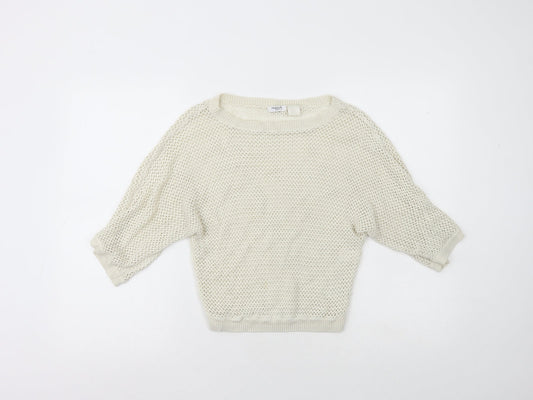 Womens UK Size XS Redoute Ivory Henley Jumper