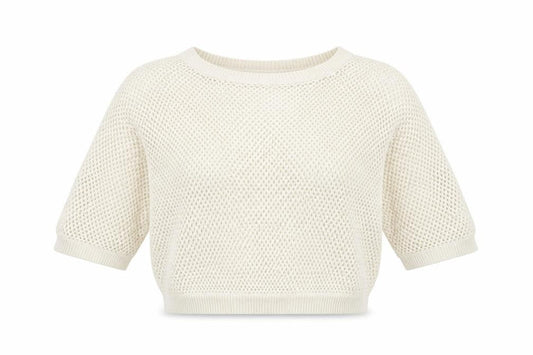Womens UK Size XS Redoute Ivory Henley Jumper
