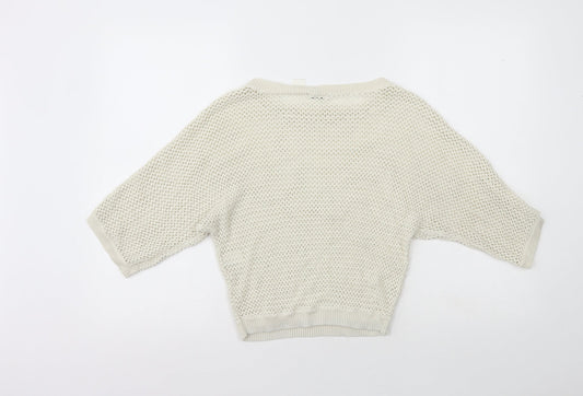 Womens UK Size XS Redoute Ivory Henley Jumper