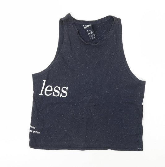 Primark Womens Blue  Cotton Basic Tank Size 8 Scoop Neck - Less is more