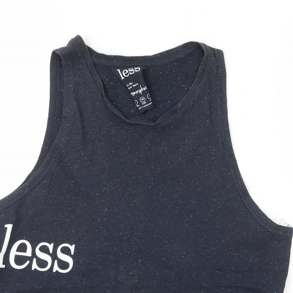 Primark Womens Blue  Cotton Basic Tank Size 8 Scoop Neck - Less is more