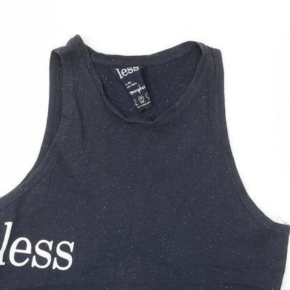 Primark Womens Blue  Cotton Basic Tank Size 8 Scoop Neck - Less is more