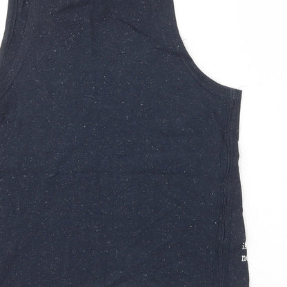 Primark Womens Blue  Cotton Basic Tank Size 8 Scoop Neck - Less is more