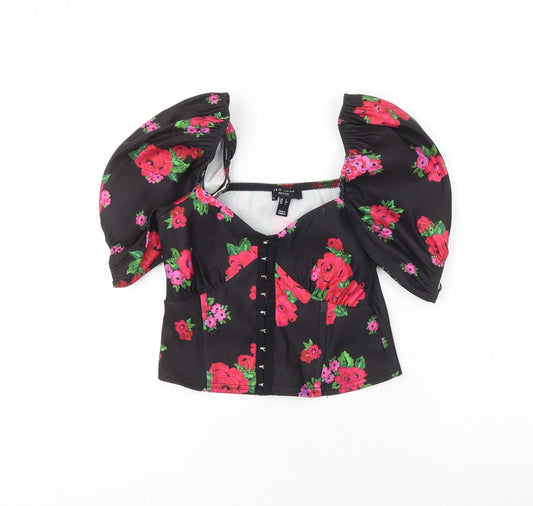 Womens UK Size 6 New Look Multicoloured Cropped Blouse