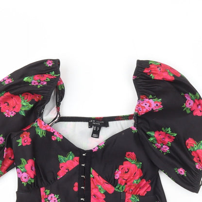 Womens UK Size 6 New Look Multicoloured Cropped Blouse