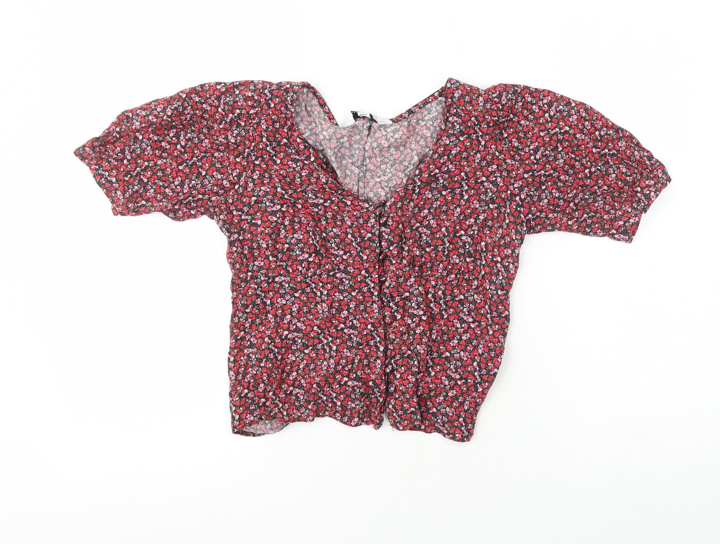 SheIn Womens Multicoloured Floral Polyester Basic Blouse Size 6 Off the Shoulder