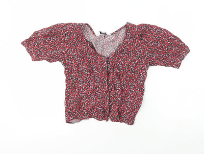 SheIn Womens Multicoloured Floral Polyester Basic Blouse Size 6 Off the Shoulder