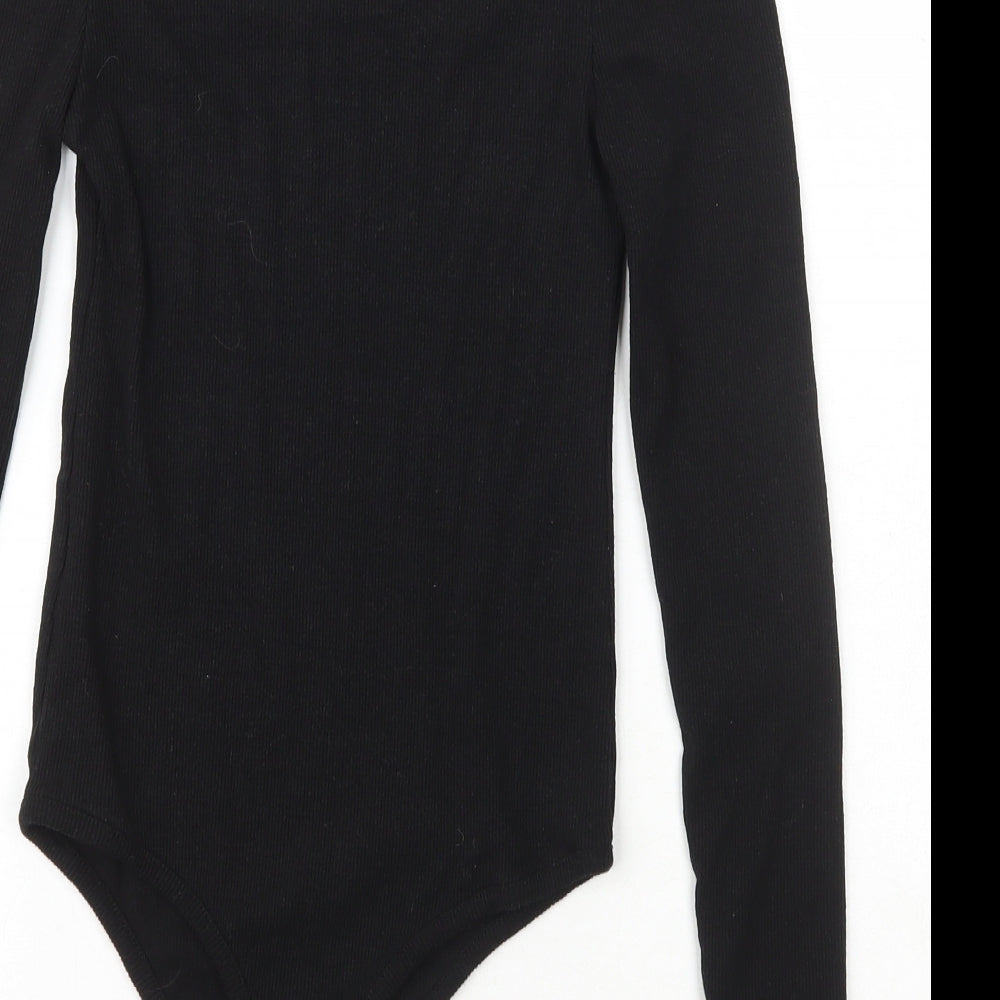 Little Mistress Womens Black  Cotton Bodysuit One-Piece Size 6