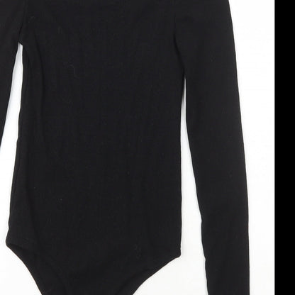 Little Mistress Womens Black  Cotton Bodysuit One-Piece Size 6