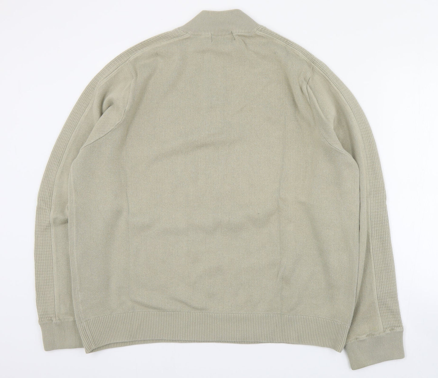 Blue Harbour Mens Beige High Neck  Cotton Pullover Jumper Size XL