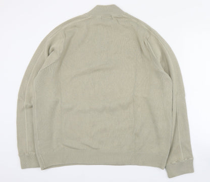 Blue Harbour Mens Beige High Neck  Cotton Pullover Jumper Size XL