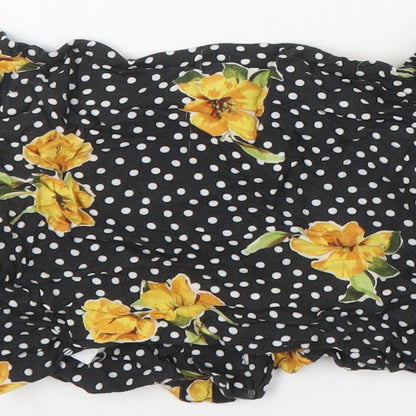 Womens UK Size 8 New Look Black Basic Blouse