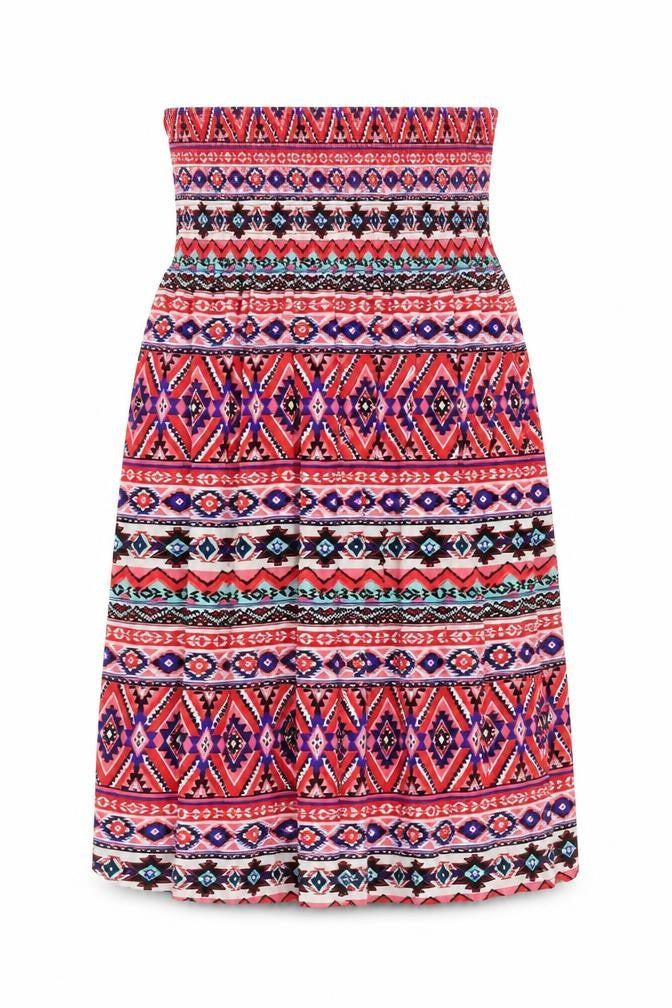 Preworn Womens Multicoloured Geometric Viscose Mini  Size L  Off the Shoulder Pullover