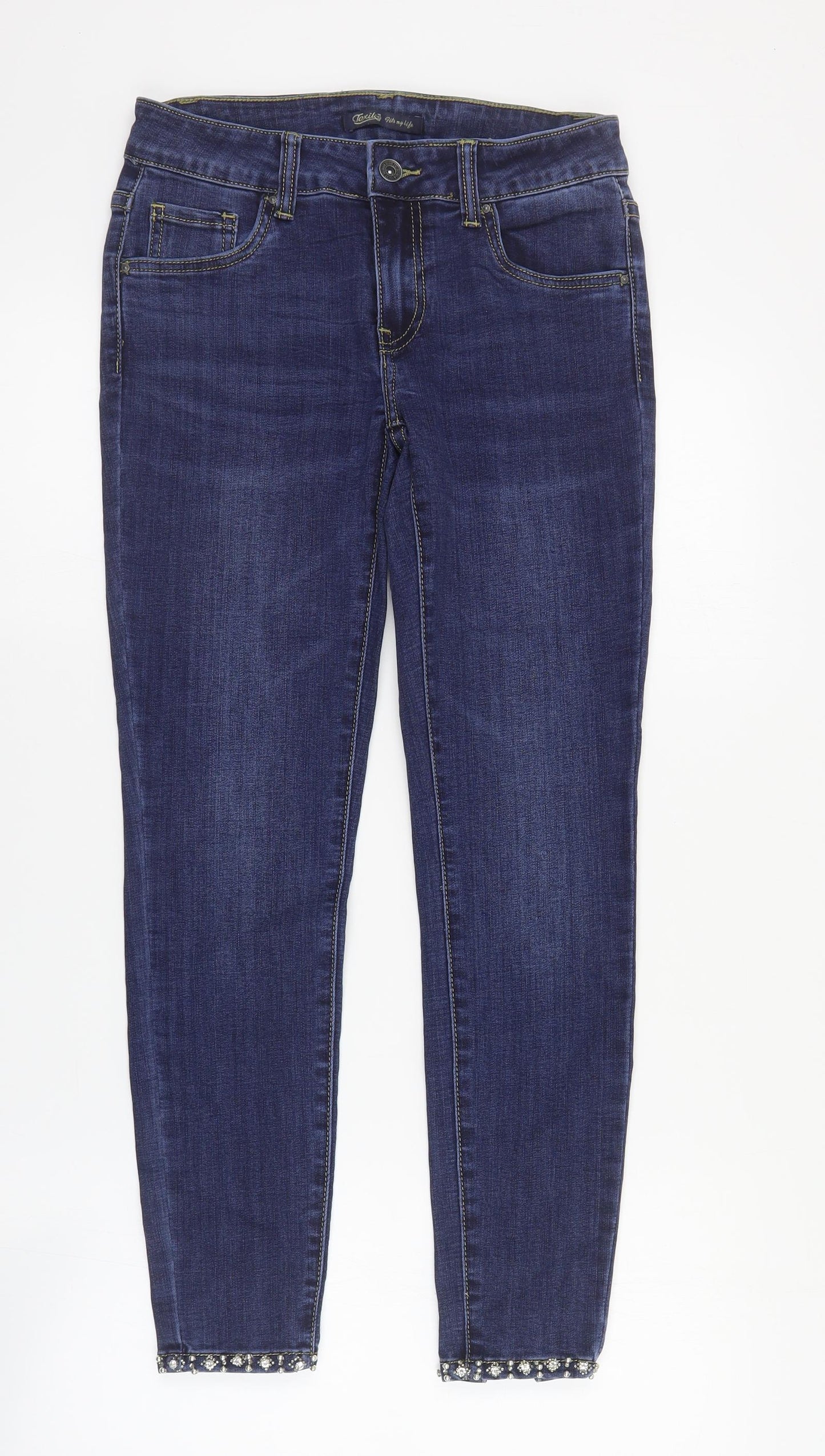 Womens UK Size 8 Toxik3 Regular Fit Skinny Blue Jeans