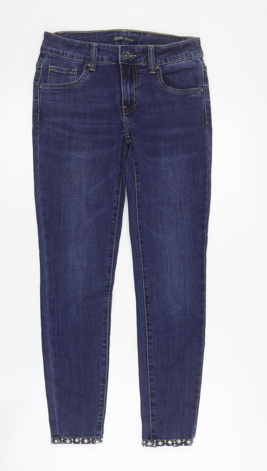 Womens UK Size 8 Toxik3 Regular Fit Skinny Blue Jeans