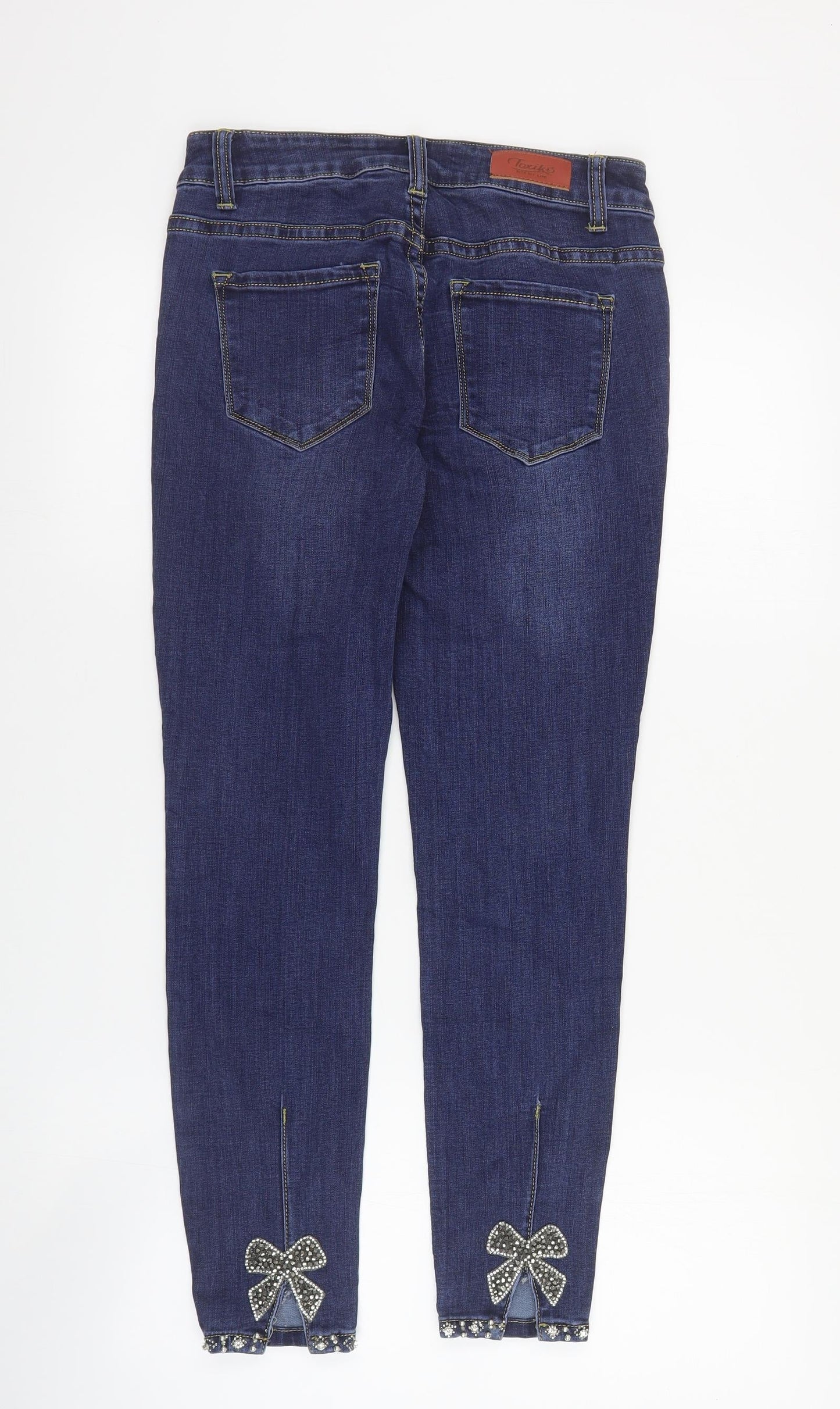 Womens UK Size 8 Toxik3 Regular Fit Skinny Blue Jeans
