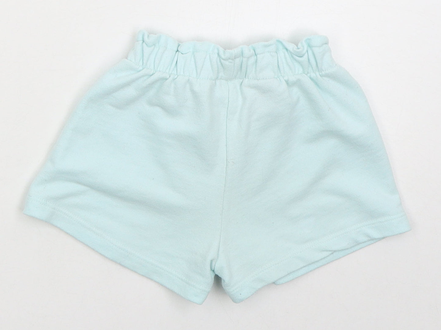 Zara Girls Blue  Cotton Cropped Trousers Size 18-24 Months  Drawstring - Minnie Love Sweat Shorts