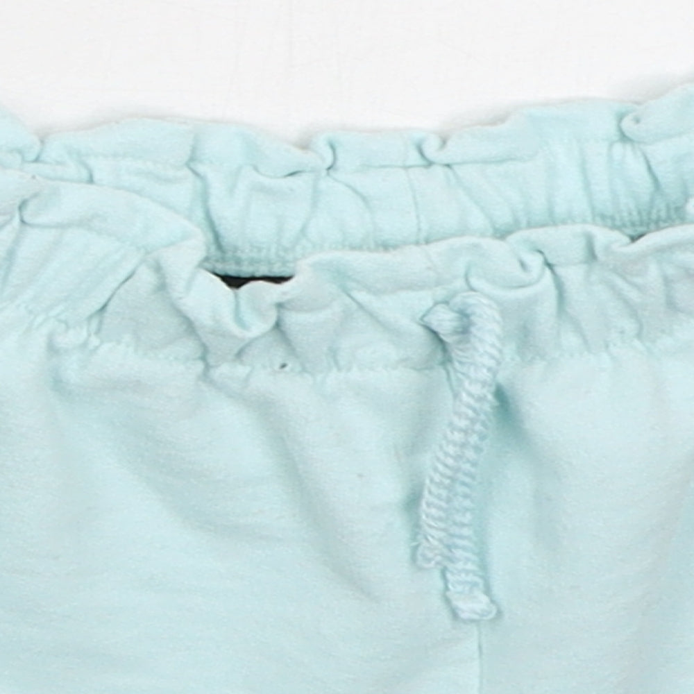 Zara Girls Blue  Cotton Cropped Trousers Size 18-24 Months  Drawstring - Minnie Love Sweat Shorts