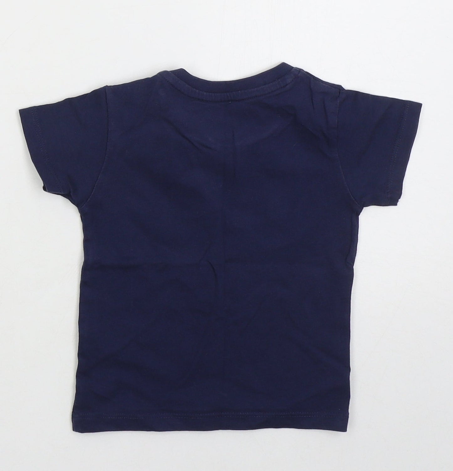 Matalan Boys Blue  Cotton Basic T-Shirt Size 6-9 Months Crew Neck Pullover - Mama Knows Best
