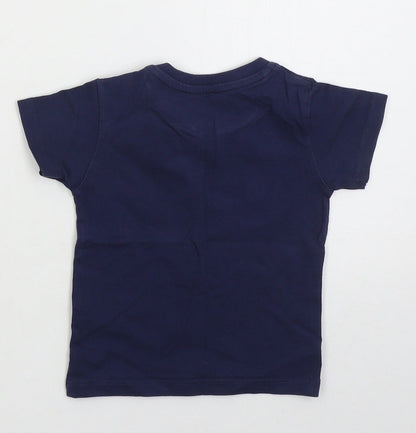 Matalan Boys Blue  Cotton Basic T-Shirt Size 6-9 Months Crew Neck Pullover - Mama Knows Best