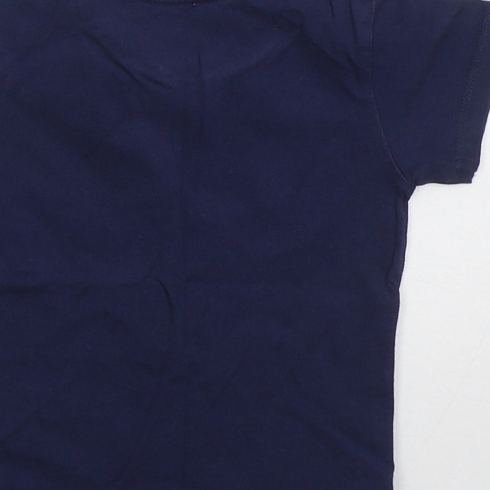 Matalan Boys Blue  Cotton Basic T-Shirt Size 6-9 Months Crew Neck Pullover - Mama Knows Best