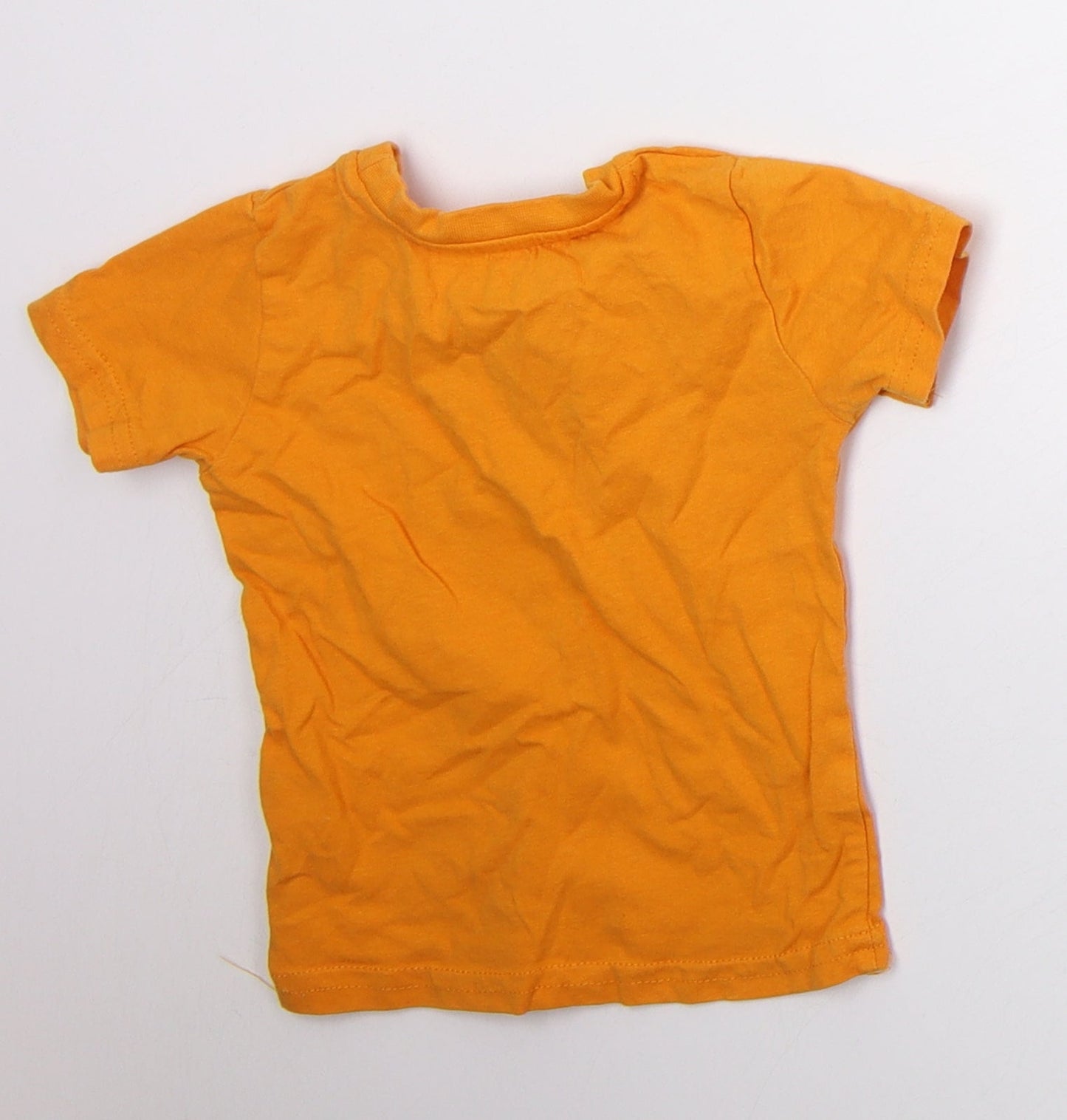 Primark Boys Orange  Cotton Basic T-Shirt Size 9-12 Months Crew Neck Pullover - Daddys Best Friend