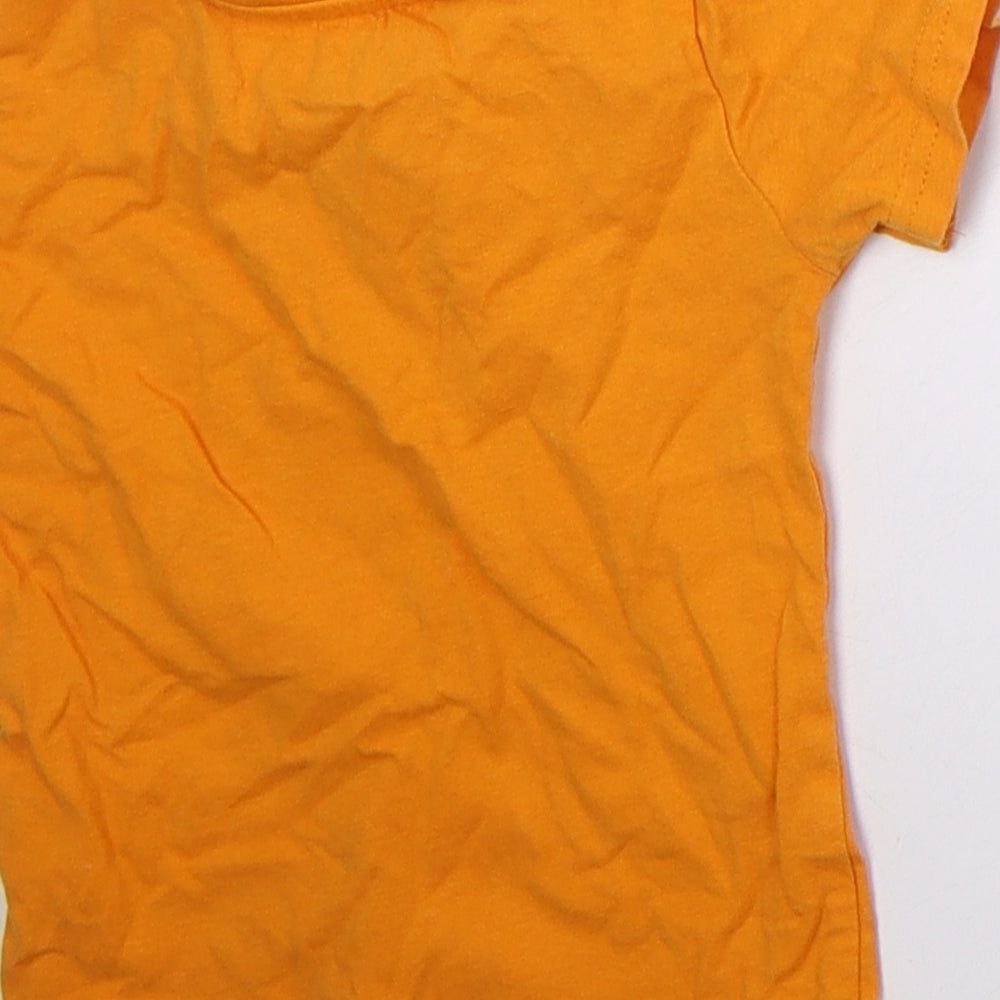 Primark Boys Orange  Cotton Basic T-Shirt Size 9-12 Months Crew Neck Pullover - Daddys Best Friend