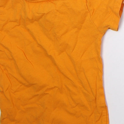 Primark Boys Orange  Cotton Basic T-Shirt Size 9-12 Months Crew Neck Pullover - Daddys Best Friend