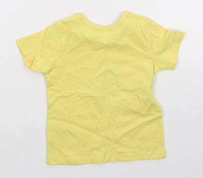 George Boys Yellow  Cotton Basic T-Shirt Size 6-9 Months Crew Neck Pullover - Turtle Snail
