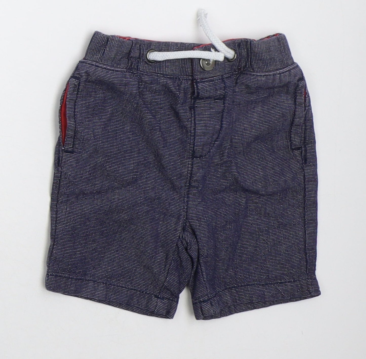 Nutmeg Boys Blue  Cotton Cropped Trousers Size 6-9 Months  Button